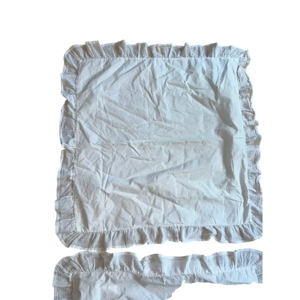 2 white Euro ruffled pillow sham brand Simply Shabby Chic